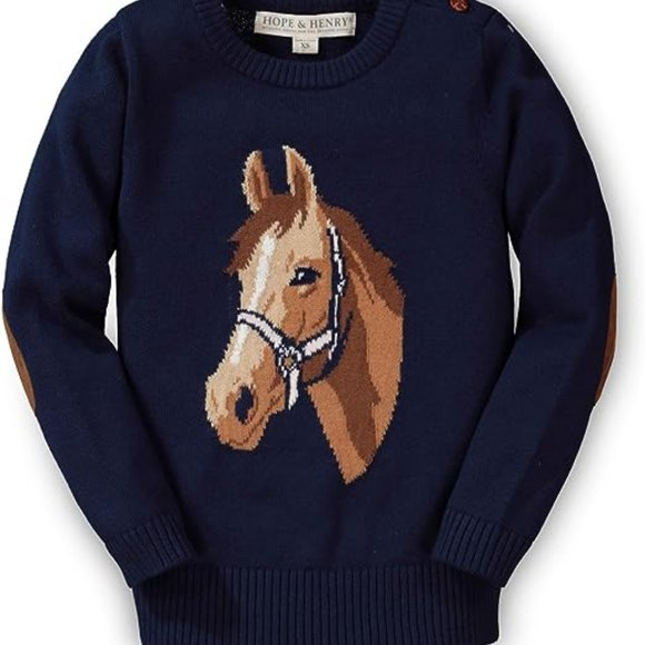 Girls' Intarsia Horse Sweater - Picture 1 of 6
